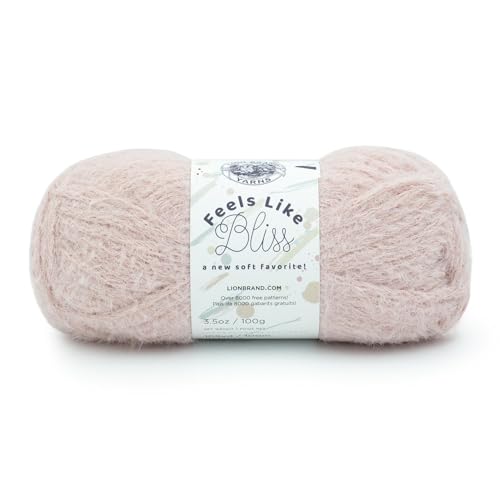 Lion Brand Yarn Feels Like Bliss, Bulky Yarn for Knitting, Blush, 1 Pack