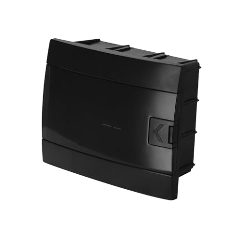 Quadro Elettrico da Incasso 1 File per 8 Moduli 104,5x215,5x173,5 mm IP40 – Nero Scatola di Distribuzione in ABS – Centralino per Impianti Elettrici da Interno – Horoz Electric