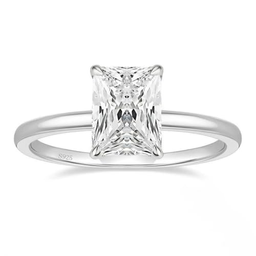 Bague Argent pour Femme anti-ternissement avec zircone rectangulaire brillant stable