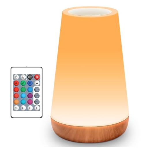 Auxmir LED Nachttischlampe, Dimmbar Atmosphäre Tischlampe mit Warmweißem Licht, 13 Farben und Farbwechsel, Berührungssensitives Nachtlicht für Schlafzimmer Wohnzimmer und Büro