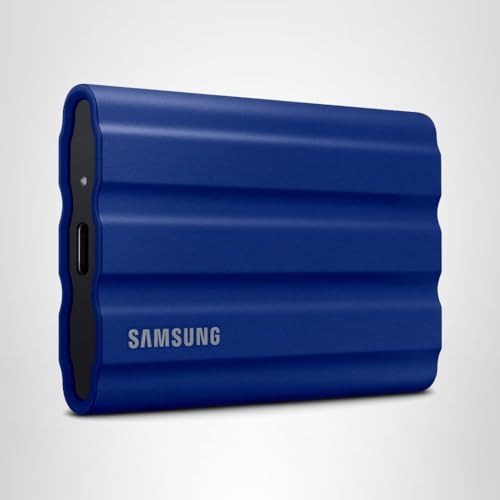 SAMSUNG T7 Shield 2TB Portable SSD, USB 3.2 Gen2, Rugged, IP65 Rated, for Photographers, Content Creators and Gaming, External Solid State Drive (MU-PE2T0R/AM, 2022), Blue