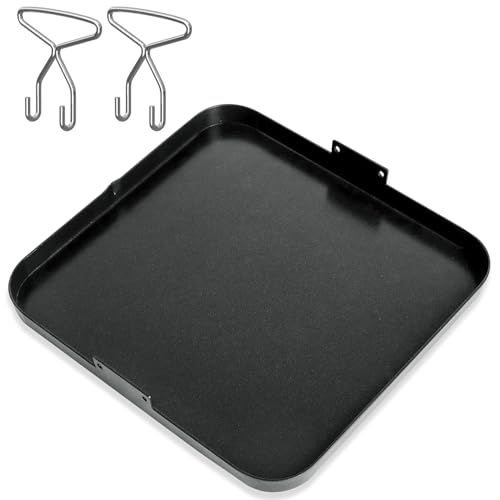 KEESHA Plancha de acero al carbono con parte superior plana de alta calidad, multiescenario para interiores y exteriores, bordes gruesos y más altos para asar y freír, asa de transporte extraíble