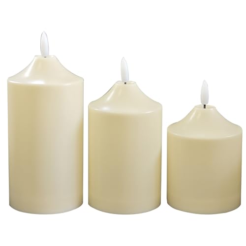 Image of QIDEA 4 inch,5 inch,6 inch X3 inch Battery Operated LED Candles with Remote Timer 2 Pack