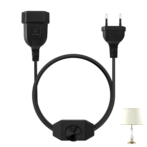 Prolunga Con Dimmer Per Lampade, 100 Cm, Spina Europea, Regolatore Di Luminosità Silenzioso Fino A 100W, Compatibile Con LED E Lampade Alogene (220-250V), Per Creare Atmosfere Accoglienti in Casa