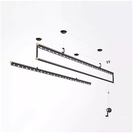 Ceiling Mounted Clothes Drying Rack - Pulley Airer for Indoor Use, Hand Lift Clothes Hanger for Balconies & Small Spaces,A-1.5m