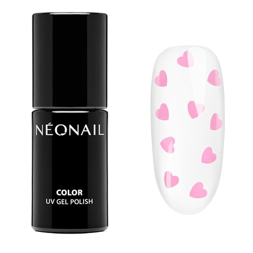 NÉONAIL UV Nagellack 7,2 ml - SELF LOVE ERA - Klar mit Rosa Herzchen - NÉONAIL Farben - UV Lack - Gel Nägel - Nageldesign -