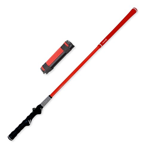 【おもり付き】重り 約110g ゴルフ スイング練習器具 素振り 室内練習 室内 矯正器具 グリップ矯正 スイング練習 トレーニング メンズ レディース 男性 女性 重さ調整 Shunly (レッド×レッド)