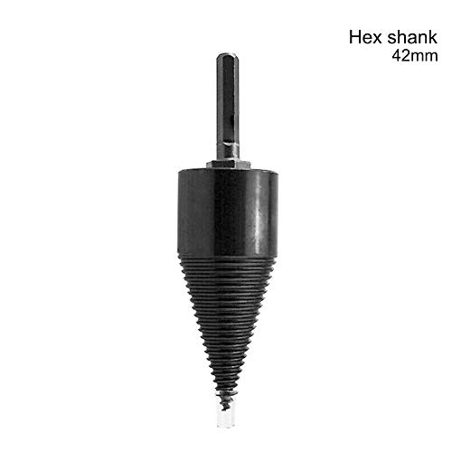 Divono Firewood Drill Bit Wood Splitter, 1 Count, 42mm, High Carbon Steel, Hex Shank, Spiral Flute, for Electric Drill Home - Image 2