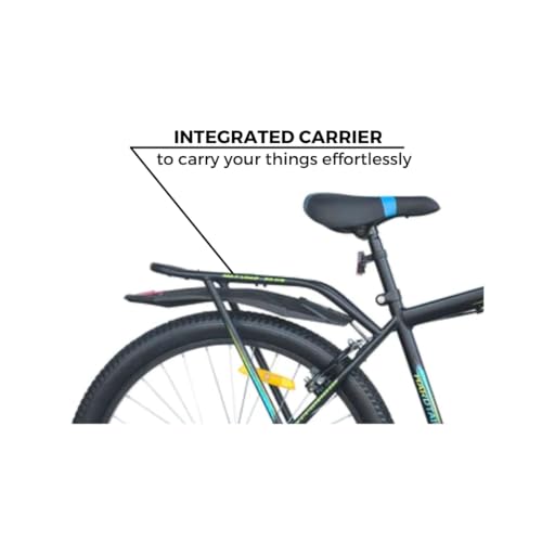 Image of TATA STRYDER Neutron 26 Bicycle with Integrated Carrier, Black and Blue (Black)