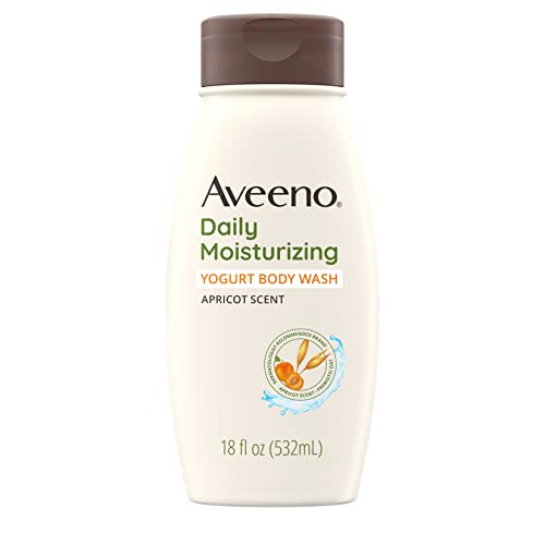 Aveeno Daily Moisturizing Yogurt Body Wash with Soothing Prebiotic Oat & Apricot Scent, Gentle Daily Body Cleanser Nourishes Dry Skin With Moisture, Paraben-, Soap- & Dye-Free, 18 fl. oz