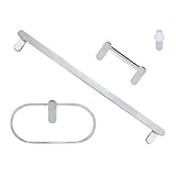 MODONA Four Piece Bathroom Accessories Set, Includes 24” Towel Bar, Robe Hook, Towel Ring, and Toilet Paper Holder – Polished Chrome – Oval Series - 5 Year Warrantee