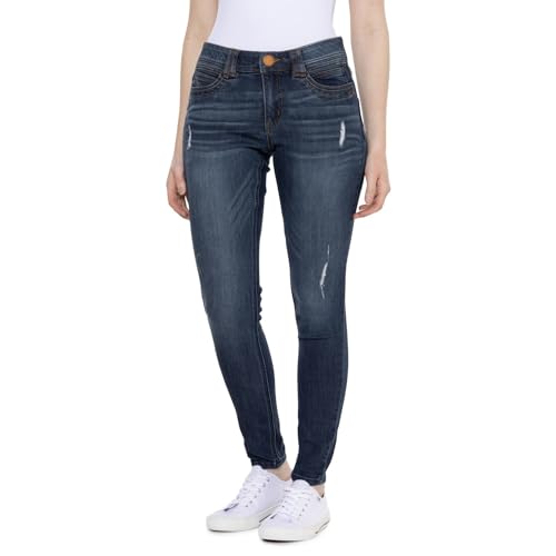 Democracy Women's Ab Solution Straight Leg Jean, Destruction Indigo, 10