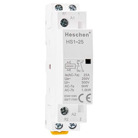 Heschen Haushalts-Wechselstromschütz, HS1-25, 2-polig, 1NO, 1NC, AC 220 V/240 V, Spulenspannung, 35 mm, DIN-Schienenhalterung Cover