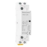Heschen Haushalts-Wechselstromschütz, HS1-25, 2-polig, 1NO, 1NC, 220 V/240 V, Spulenspannung, 35 mm, DIN-Schienenhalterung