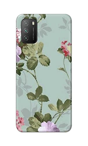 Image of Printed Hard Back Cover Case for Mi Poco M3 Back Cover (Floral Painting) -1302