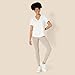 Amazon Essentials Women's Active Soft Cotton Relaxed Fit V-Neck Short Sleeve Lightweight Yoga Workout T-Shirt, White, Medium