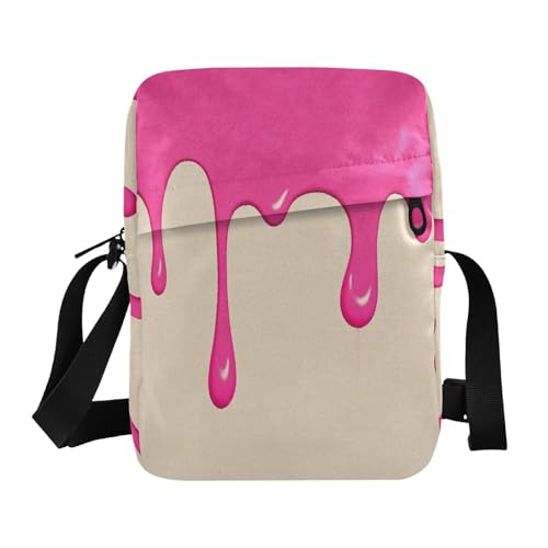 Fashion Street Graffiti Painting Pink Beige messenger bag cute mens shoulder bag Women's Purse Adjustable Strap for Casual outdoor sports
