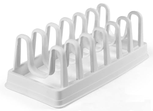  Porta Coperchi Pentole con 6 Divisori, Porta Pentole e Padelle da Cassettone, Organizer Coperchi Pentole e Padelle per Cassetti Cucina