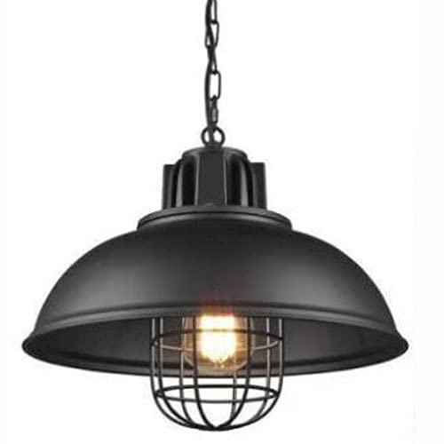Lustre suspension vintage industriel noir E26 pour chambre et restaurant
