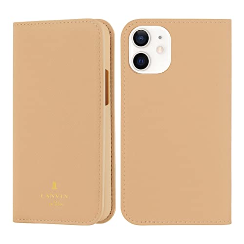 LANVIN en Blue oIu[ iPhone 12 mini P[X 蒠^ }OlbgȂ J[h |Pbg 2 [ FOLIO CASE CLASSIC (x[W)