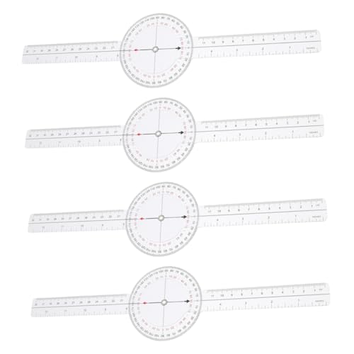 Goniomètre angle règle 4 pièces Uonlytech transparent pour dessin