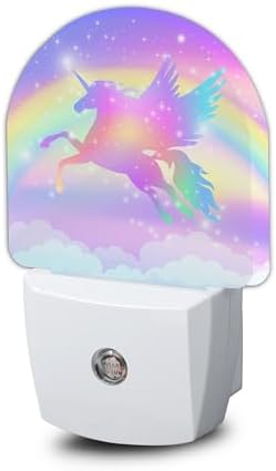 Unicorn Night Light, Rainbow Nightlight Plug into Wall with Dusk ...