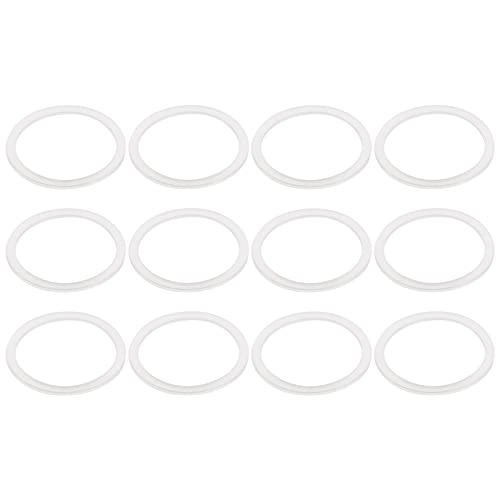 sourcing map Silicone Seals for Mason Jar, 12pcs - Rubber Gasket for Glass Jars, Wide Mouth Leak Proof Fits Canning Lids (White)