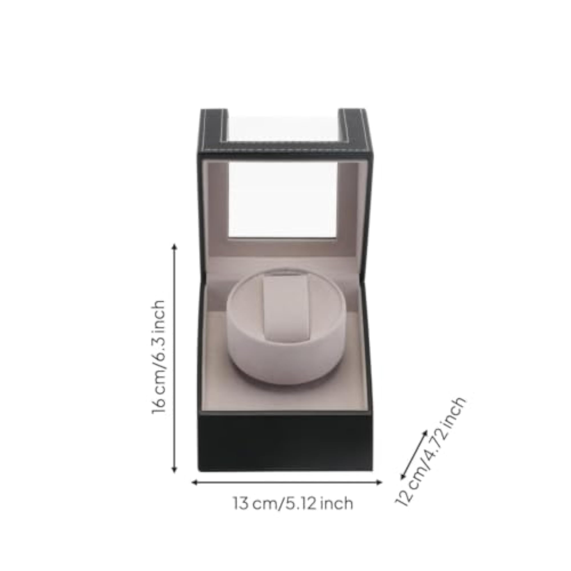 Black Automatic Single Watch Winder for Travel and Dresser