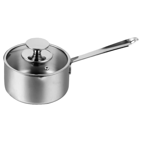 NAMOARLY Cacerola De Acero Inoxidable 316 De 16cm Con Tapa Olla Multifuncional Para Cocinar Sopas y Calentar Leche Ideal Para Todo Tipo De Cocinas y Uso Diario
