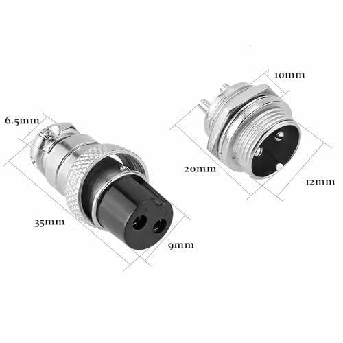 1 Juego de Enchufe de Aviación GX16, Accesorios de Audio Y Vídeo Conectores Adaptadores Enchufe 2 Pines Tipo Tornillo Conector de Cable de Aviación de Metal Macho Hembra - imagen 2