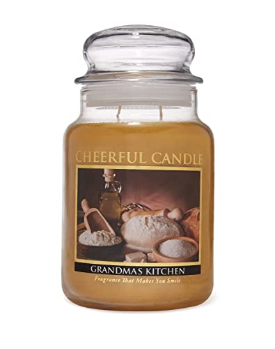 Cheerful Giver A Alegre dador Grandma 's Kitchen Vela en Tarro, Vidrio, Amarillo, 24oz Cover