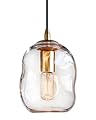 CASAMOTION Pendant Lights Kitchen Island Modern Clear Glass Organic Globe Gold Kit Ceiling Hanging Light Fixtures Bar Counter Porch Patio Over Sink Dining RoomTable 7.6 Inch Height