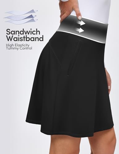 IUGA 20" Golf Skorts for Women with Pockets Tummy Control Knee Length Athletic Tennis Skirts for Women High Waisted Casual4