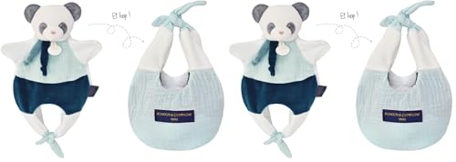 Doudou Panda Amusette 3 en 1 Doudou et Compagnie peluche éveil bébé naissance lot de 2