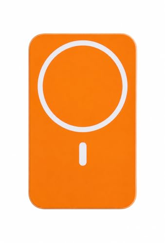 Image of AILKIN 10000mAh Magnetic Wireless Power Bank, MagSafe Compatible Portable Charger, Fast Charging Mini Power Bank Comptible for iPhone 16 /15 /14 /13 Series & Android USB-C Device- Orange