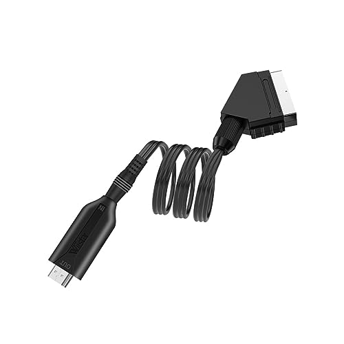 Veemoon Scart to Video Converter Upscale Adapter for Tv and Projector Scart Cable Supports Composite Analog to Digital Signal Conversion