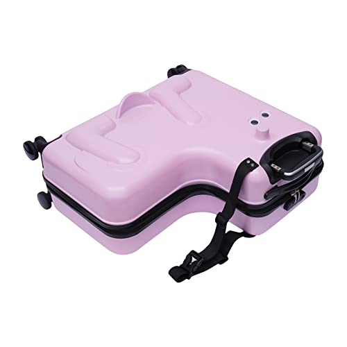 24" Kids Luggage, Kid Ride on Suitcase with Combination Lock&Wheels, Pink Carry On Trolley Luggage Kid Gift Recommended Age 4-12 Years Old 6