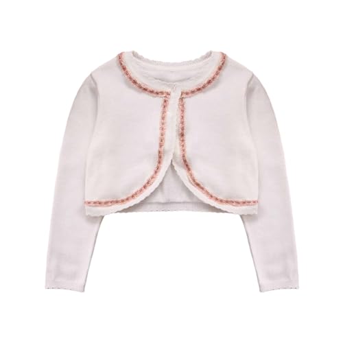 Little Girls Knitted Shrug Open Front Cropped Sweaters Tops Long Sleeve Bolero Cardigan3