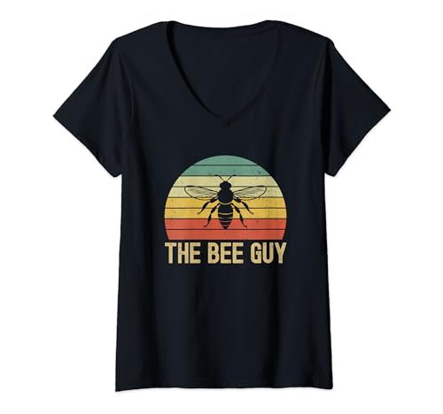 Womens The Bee Guy Beekeeper Bee Lover Beekeeping V-Neck T-Shirt