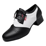 Leichtrit Zapatos De Baile Latino para Hombre,Zapatos Baile SalóN para Hombre,Zapatos Baile Cordones para Hombre,CóModo,AmortiguacióN,Ideal para Baile Informal En Interiores