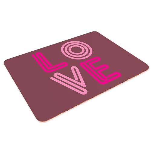 Napperons de table rouge amour saint valentin lot de 4 sets de table en liège - 3
