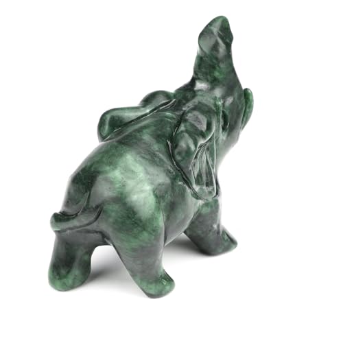 Estatua de Elefante de Jade para Decoración miniatura 3