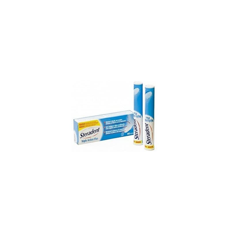 STERADENT TRIPLE ACTION PLUS 60 COMP