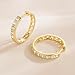 NICRET Gold Hoop Earrings 14K Gold Hoops Earring For Women Gleaming Earrings With CZ Thick Hoops 24.3 * 4mm