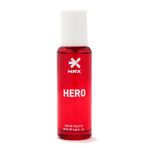 HRX Hero Long Lasting Cologne for Men - EDT 20ml - Premium Luxury Perfume - Fresh Spicy Woody Fragrance with Notes of Bergamot, Lavender, Spearmint, Sandalwood & Amber - For Gym, Office & Everyday Use