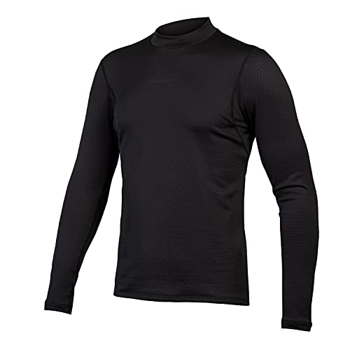 Endura Transloft masculina manga longa ciclismo camada base preta, média