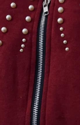 LifeShe Women's Pearls Blazer Work Office Crewneck Zipper Ruffle Hem Dressy Peplum Jackets4