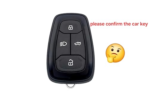 Image of Car Key Cover Key Shell of TPU Material Compatible withTata Nexon, Harrier, Tiago EV, Altroz, Tigor, Safari, Nexon EV, Punch, Punch EV 4 Button Smart Key (Transparent Black)