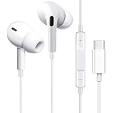 イヤホン 有線 タイプc 【2026新版 iPhone17&16&15対応】 有線 Type C有線 イヤホン マイク付き HiFi 通話可能 音量調節 騒音低減 快適な装着感 人間工学 絡み防止 遅延なし タイプシー 重低音 小型·軽量 防水 iPhone/Android/Galaxy/iPadなど対応 (ホワイト, Type-C)
