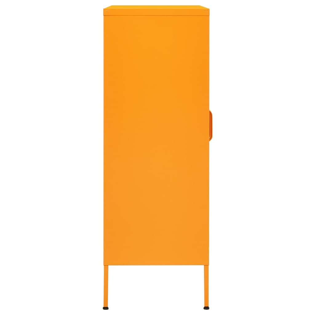 Armadio da ufficio, autoportante, in metallo, per aziende, ufficio, scuola, giallo senape, 80 x 35 x 101,5 cm, in acciaio (facile da montare)